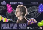 flyer de la beach party les petites plages 2024 qui aura lieu a cannes le 22 mai 2024 sur la plage C beach sur la croisette